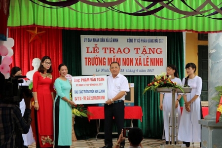 Khánh thành và trao tặng trường mầm non Lê Ninh trị giá gần 5 tỷ đồng