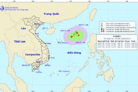 Xuất hiện áp thấp nhiệt đới mới trên biển đông