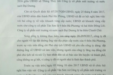 Tiếp bài DN kêu cứu vì bản HĐ “chồng lấn”của UBND xã: Hủy HĐ với Công ty Đại Dương