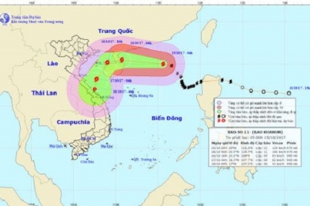 Bão số 11 giật cấp 15, biển Đông sóng to, gió lớn