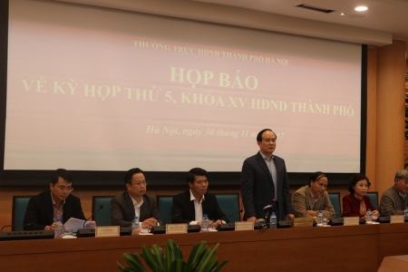 Họp báo về kỳ họp thứ 5, khóa XV UBND thành phố Hà Nội