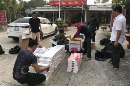 Long An: Bắt giữ số lượng lớn thuốc lá nhập lậu