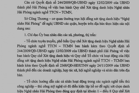 Hải Phòng: Triển khai xét tặng danh hiệu “Nghệ nhân Hải Phòng năm 2018”