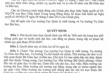 Bộ Giáo dục và Đào tạo thu hồi Đề án '750 tỷ đồng đổi mới thi THPT'