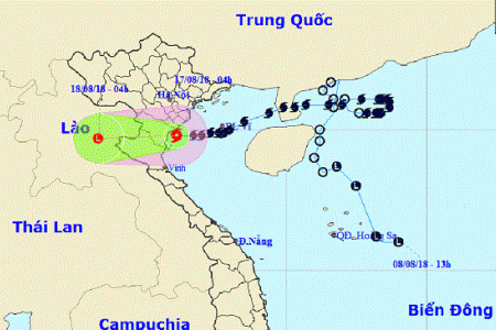 Bão số 4 suy yếu thành áp thấp