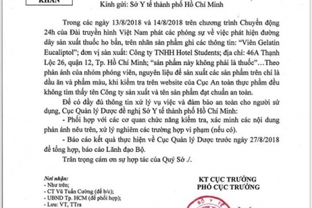 Cục Quản lý Dược ra công văn khẩn yêu cầu xác minh thông tin "thuốc ho bẩn"