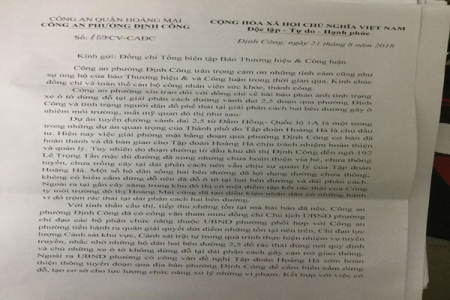 Hà Nội: Công an phường Định Công phản hồi về tình trạng “nhếch nhác” trên đường vành đai 2.5