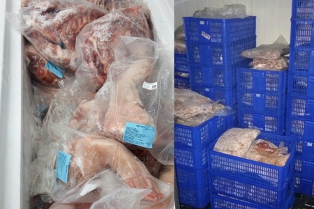 Hàng trăm ký thịt heo 'hết đát' được phát hiện tại siêu thị Meat Farm ở Sài Gòn