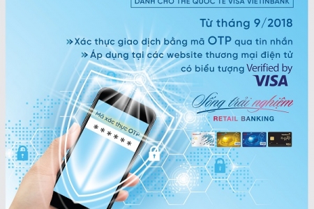 VietinBank bảo mật tối ưu thẻ Visa bằng chức năng 3D Secure