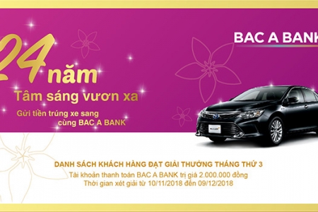 BAC A BANK - “24 năm tâm sáng vươn xa” với gần 5 triệu cơ hội trúng giải thưởng lớn