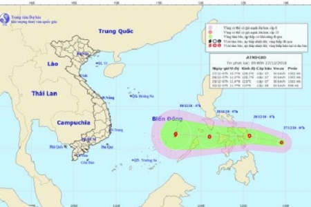 Xuất hiện áp thấp nhiệt đới trên Biển Đông