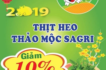 Thịt Heo Thảo Mộc Sagri giảm giá 10% từ nay đến hết ngày 5/2/2019