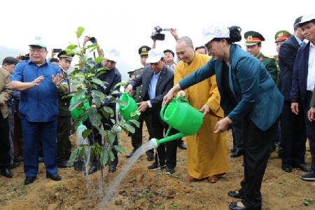 Chủ tịch Quốc hội Nguyễn Thị Kim Ngân phát động Tết trồng cây tại Hòa Bình