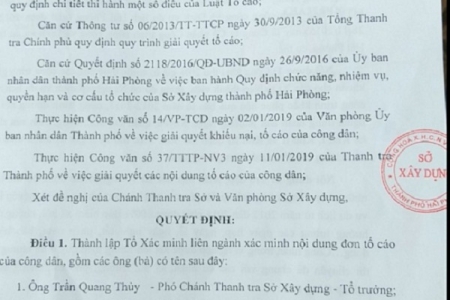 Hải Phòng: Lập đoàn liên ngành, xác minh đơn thư tố cáo