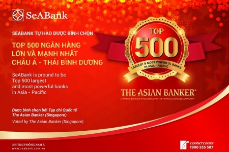 SeaBank lọt top 500 ngân hàng lớn và mạnh nhất Châu Á - Thái Bình Dương