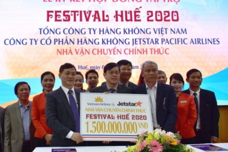 Huế: Vietnam Airlines và Jetstar Pacific Airlines ký kết tài trợ cho Festival Huế 2020