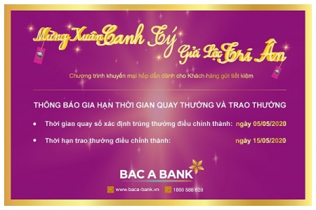 Thông tin mới nhất về chương trình khuyến mại “Mừng xuân Canh Tý – Gửi lộc tri ân” của Bac A Bank