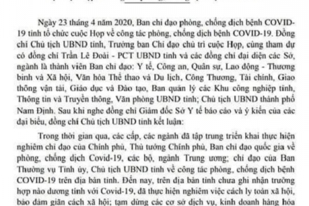 Nam Định: Nới lỏng giãn cách xã hội