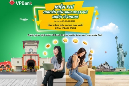 VPBank miễn phí chuyển tiền sinh hoạt quốc tế cho du học sinh trên ứng dụng VPBank Online