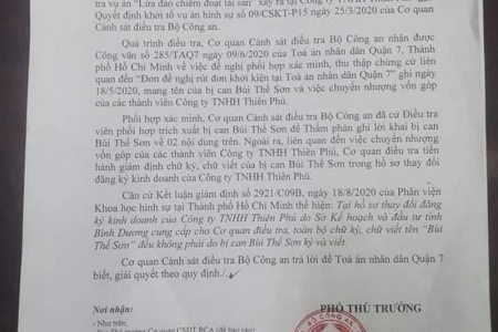 Dự án Hòa Lân: Bộ Công an kết luận về chữ ký giả mạo