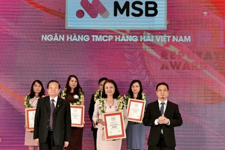 MSB vào Top 10 ngân hàng TMCP tư nhân uy tín nhất Việt Nam