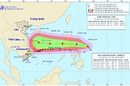 Xuất hiện cơn bão số 13, tên quốc tế Vamco