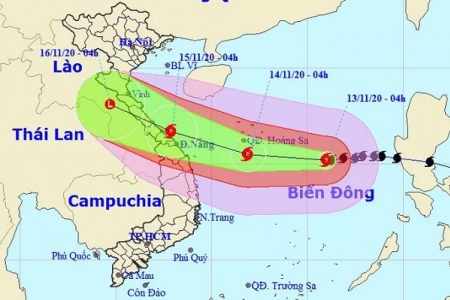 Bão Vamco giật cấp 15, “nhắm” vào miền Trung