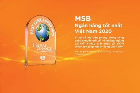 MSB được vinh danh là “Ngân hàng tốt nhất Việt Nam năm 2020”