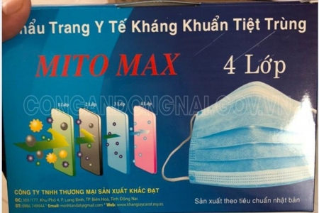 Đồng Nai: Phát hiện cơ sở sản xuất khẩu trang không phép