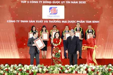 Dược phẩm Tâm Bình được vinh danh Top 5 Công ty đông dược uy tín 2020