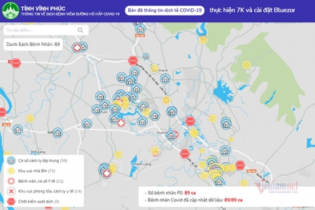 9 địa phương triển khai bản đồ thông tin dịch tễ Covid-19