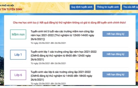 240.000 hồ sơ đăng ký thử tuyển sinh trực tuyến đầu cấp thành công tại Hà Nội