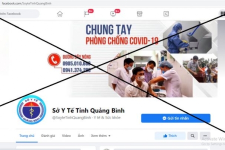 Quảng Bình: Cảnh báo trang Fanpage có tên “Sở Y tế tỉnh Quảng Bình” là giả mạo