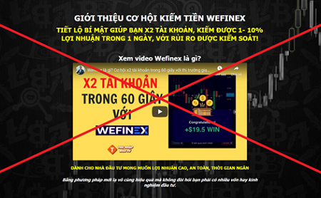 Cảnh báo rủi ro khi tham gia đầu tư vào các website Wefinex.net, RaidenBo.com