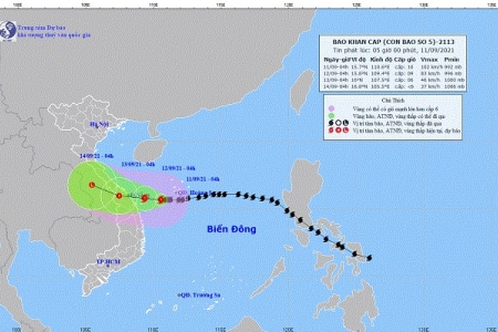 Cập nhật diễn biến cơn bão số 5: Cảnh báo gió mạnh, sóng lớn trên biển