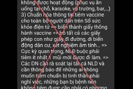 Thông tin “Hà Nội sống chung với Covid-19 từ 15/9” là giả