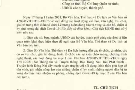 Đồng Nai tổ chức Lễ tưởng niệm đồng bào tử vong vì Covid-19