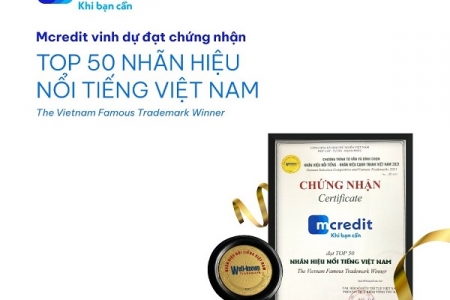 Mcredit vinh dự nhận danh hiệu “Top 50 nhãn hiệu nổi tiếng Việt Nam năm 2021”