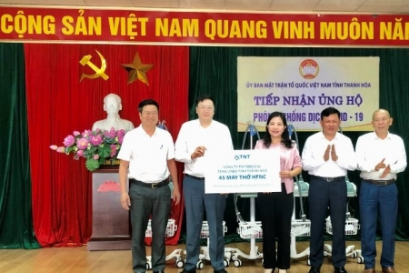 Công ty TNHH Thương mại và Công nghệ kỹ thuật TNT ủng hộ tỉnh Thanh Hóa 45 máy thở phòng, chống dịch Covid-19