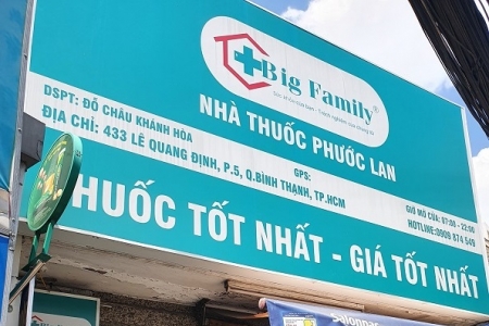 Chuỗi nhà thuốc mang thương hiệu Big Family tại TP. Hồ Chí Minh bán thuốc đặc trị không theo đơn