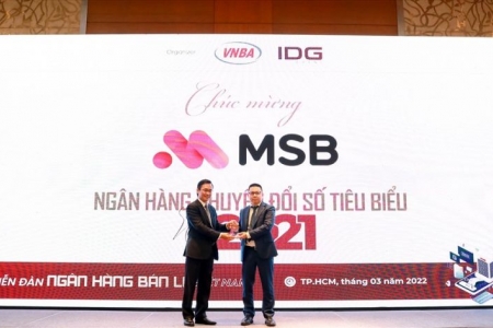 MSB nhận giải thưởng “Ngân hàng chuyển đổi số tiêu biểu năm 2021”