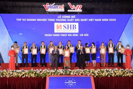 04 năm liên tiếp, SHB được vinh danh Top 50 doanh nghiệp tăng trưởng xuất sắc nhất Việt Nam