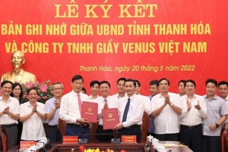 Công ty TNHH Giầy Venus Việt Nam sẽ triển khai 10 dự án đầu tư tại tỉnh Thanh Hóa