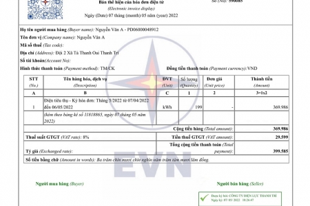 EVN triển khai áp dụng mẫu hoá đơn điện tử theo quy định của Bộ Tài chính