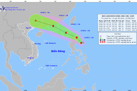 Áp thấp nhiệt đới chuyển thành bão, có tên quốc tế là Maon tại Biển Đông