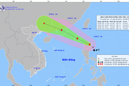 Bão Maon được dự báo có sức gió mạnh nhất vùng gần tâm bão mạnh cấp 10-11, giật cấp 13