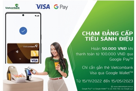 Vietcombank chính thức triển khai dịch vụ thanh toán qua Google Wallet cho thẻ Visa