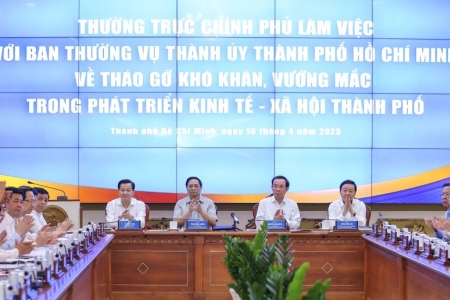 Thường trực Chính phủ làm việc với Ban Thường vụ Thành ủy TPHCM