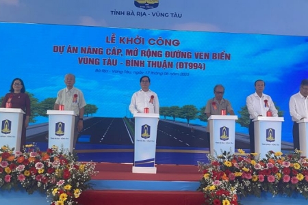 Khởi công dự án nâng cấp, mở rộng đường ven biển Vũng Tàu - Bình Thuận