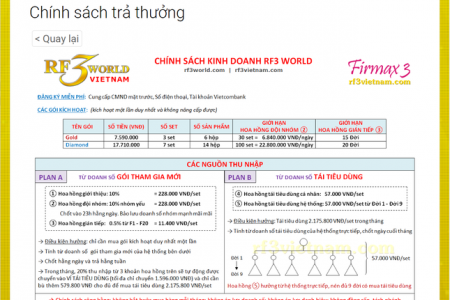 Cảnh báo RF3World có dấu hiệu kinh doanh đa cấp trái phép